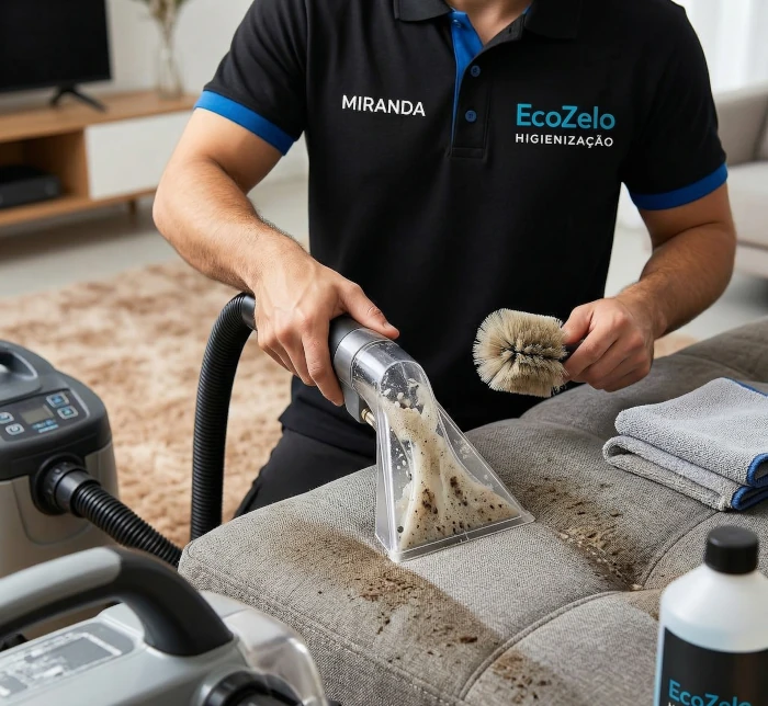 Equipe Ecozelo realizando higienização profissional